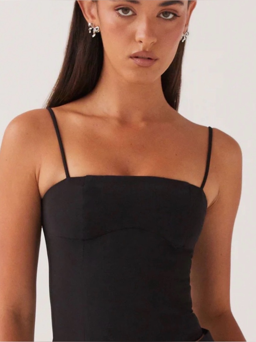 Peppermayo Black Eliana Crop Top